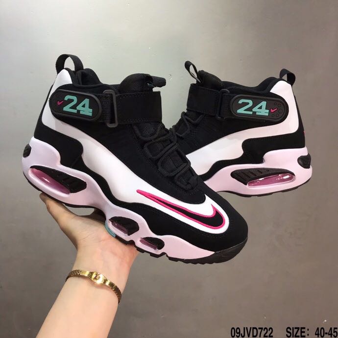 Nike Air Griffey Max 1 GS Black White Jade Red Shoes - Click Image to Close